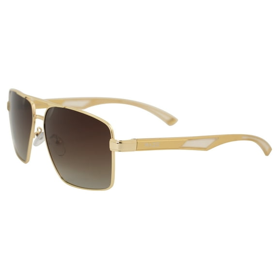 Raze Eyewear Kona Aviators Polarized Sunglasses Gold Metal Frame w/ Rubber Accents & Brown Gradient Lenses