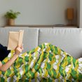 thumbnail image 3 of Banana Soft Flannel Fleece Throw Blanket, Tropical Fruits on Leaves Aloha Vibes Exotic Summer Pattern Repetition, Cozy Plush for Indoor and Outdoor Use, 70" x 90", Yellow Lime Green, by Ambesonne, 3 of 5