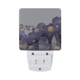 thumbnail image 2 of Watercolor Halloween Town LED Night Light Sensor Lamp Plug-in Adjustable Brightness 2 Pack, 2 of 7