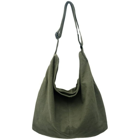Bandolera GAXOS Aesthetic Vintage de lona verde para mujer