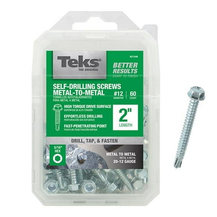 No.12 x 2 in. Hex Small Screw, Pack of 60