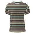 thumbnail image 3 of Lmnyox Men's Short Sleeve T Shirt Casual Striped Print Crew Neck Tee Big and Tall Summer Beach Shirts Tops, 3 of 5