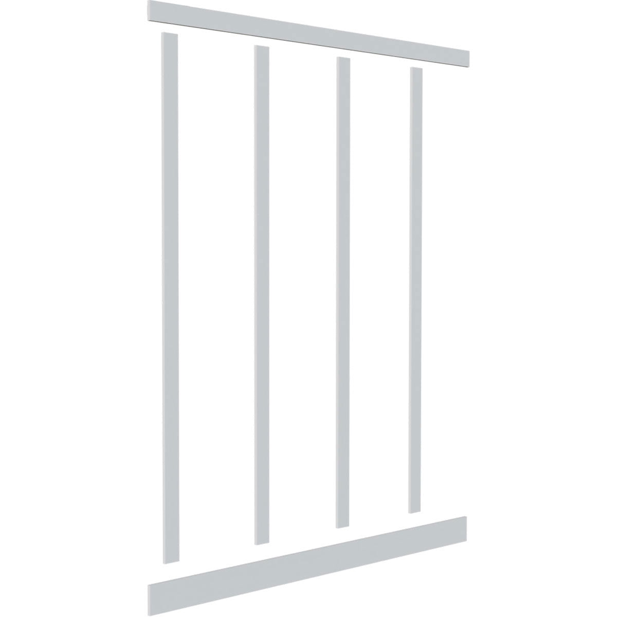 104" Height with 20" Wide Adjustable Wall Panels, Classic Shaker 8' PVC Wainscoting Kit, (for heights up to 104"H)