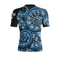 thumbnail image 2 of Raven Fightwear Women's Kraken Octopus BJJ Rash Guard Short Sleeve MMA Black/Blue, 2 of 3