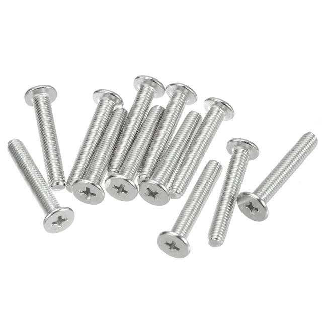 Unique Bargains M5x0.8x30mm Lot de 50 Vis Plates Rondes en Métal pour Machine à Entraînement Phillips