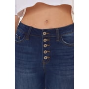Kancan - Womens High Rise Curvy Button Fly Super Skinny Jeans - KC7114
