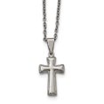 thumbnail image 1 of Acier Inoxydable Poli Petit Coussin Croix Collier 18 Po, 1 of 3