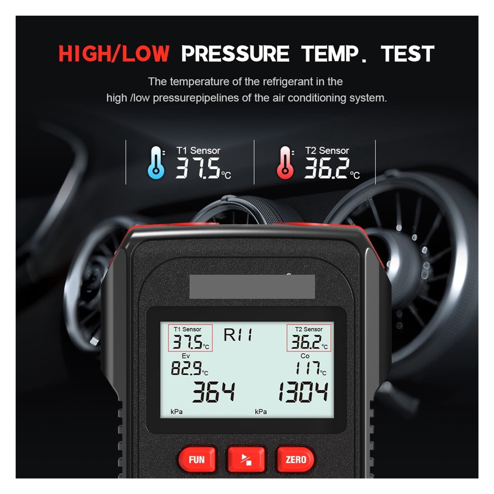 AC3000 Digital Manifold Meter Refrigeration Vacuum Gauge Digital Pressure Temperature Tester Air Conditioning Tools