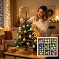 thumbnail image 2 of Assorted Christmas Ball Ornament Set with Storage Box, Shatterproof Xmas Tree Hanging Baubles in Glossy Matte Glitter Ribbed Finishes for Home Holiday Decor Christmas Ball Ornaments, 2 of 8