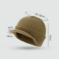 thumbnail image 5 of ievspot 1 pcs Winter Yarn Hat with Short Brim Elastic Solid Color Unisex Cap Keep Warm Dome Headwear for Outdoor Daily, 5 of 7