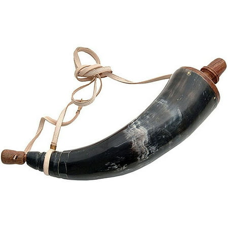 Large Early American Frontier Black Powder Horn, 12"