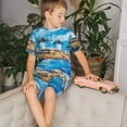 thumbnail image 4 of Balery Greek Island Windmills Painting Conjunto de Pijama Infantil de Manga Corta con Estampado – Ropa de Dormir de Algodón Suave-Large, 4 of 6