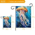 thumbnail image 3 of Ocean Jellyfish Coastal Beach Underwater Double Sided Garden Flag Decorative Weather Resistant Yard Flag, Large DIY Vertical Flag for Farmhouse Patio Lawn, 28x40 Inch, 3 of 6