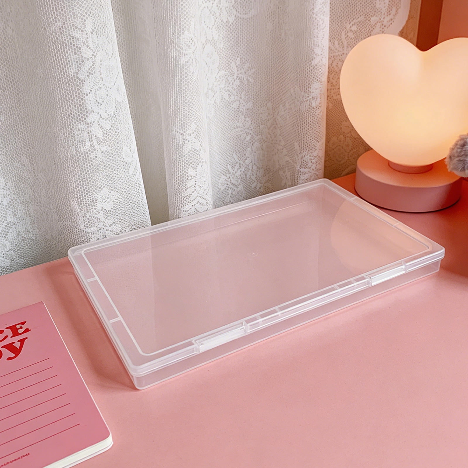 BESTYASH 6-Pack Clear Storage Boxes for Photos, Scrapbook Paper, Photo Cards, and Memory Organization Supplies