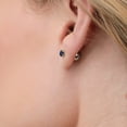 thumbnail image 4 of Gem Stone King Platinum Blue Sapphire Stud Earrings for Women Men (0.70 Cttw, Gemstone September Birthstone, Round 4MM), 4 of 6