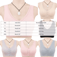 thumbnail image 3 of NIEWTR Front Closure Bras for Women Full Coverage No Underwire Seniors Soft Comfortable Support Push Up Bralettes(Grey,2XL), 3 of 9