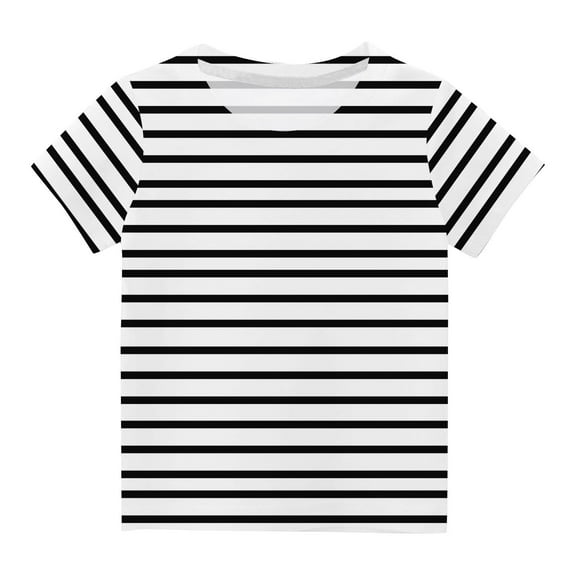 GERsome Girls Striped Tee Color Block T-Shirt Unisex Kids Plaid Crewneck Short Sleeve Pullover Tops 3-14 Years 1 Pack