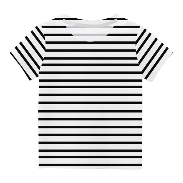 MeetoTime T-shirt pour Garçons et Filles, Col Rond, Manches Courtes, Rayé, Imprimé, Été, Graphique