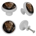thumbnail image 4 of Leopard Fluorescent Drawer Pulls with Screws - Round 4-Pack, Glow-in-the-Dark Knobs for Cabinets, Wardrobes, and Dressers, 4 of 6