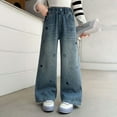 thumbnail image 6 of KVPLBQFD Baggy Jeans Navy Sweatpants Dance Pants with Pockets Long Loose Pants Trendy Clothes Gifts for Young Adults Gifts 10 Year Old Little Girl, 6 of 10