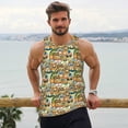 thumbnail image 6 of Pofeuu Doodle Owls Print Men's Workout Tank Tops Sleeveless Muscle Gym Shirt Quick Dry-4X-Large, 6 of 7