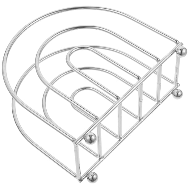 AURARMLET Organizador De Servilletas De Metal Plateado Para Espacios Reducidos Ideal Para Mesas Y Baños