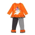 thumbnail image 2 of FOCUSNORM Hauts et Pantalons pour Bébé Fille Halloween, Pantalons Amples à Rayures Col Rond Halloween, 2 of 7