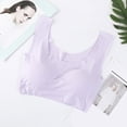 thumbnail image 3 of Sports Bras for Women Adjustable Straps High Racerback Bra Soft Breathable Comfort Wireless Bra Purple, Size L, 3 of 5