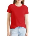 thumbnail image 2 of WCJM Women's Summer Causal Short Sleeve Top Round Neck Stripe T Shirt Blous Women's Short Sleeve T-Shirt Women's Cool Breathable Quick Drying Top, 2 of 4