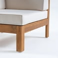 thumbnail image 2 of GDF Studio Ravello Outdoor V-Shaped Sectional Sofa Set with Fire Pit, Teak, Beige and Light Gray, 2 of 13