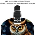 thumbnail image 4 of Square 2Pack PU Leather Cartoon Owl Cruise Luggage Tag with Privacy Cover and Name ID Tag for Travel Handbags Backpacks Luggage Tags, 4 of 6