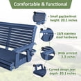 thumbnail image 3 of Fortune Candy HDPE Porch Swing with Stainless Steel Bolts, Heavy Duty 1200 lbs, for Outdoor, Navy Blue, 3 of 6