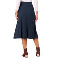 thumbnail image 3 of INSPIRE CHIC Women's Pleated Skirts High Waist Stretchy A Line Ribbed Knit Sweater Midi Skirt Fall Winter Outfits S Dark Blue, 3 of 6