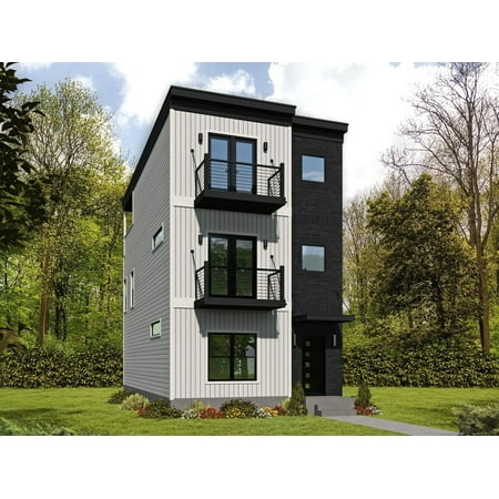 763-749: Modern Contemporary 3 Bed, 4 Bath Luxury Home Plan, 2030 Sq Ft: Full Blueprints with License to Build by Home Plan Marketplace - Lesuto