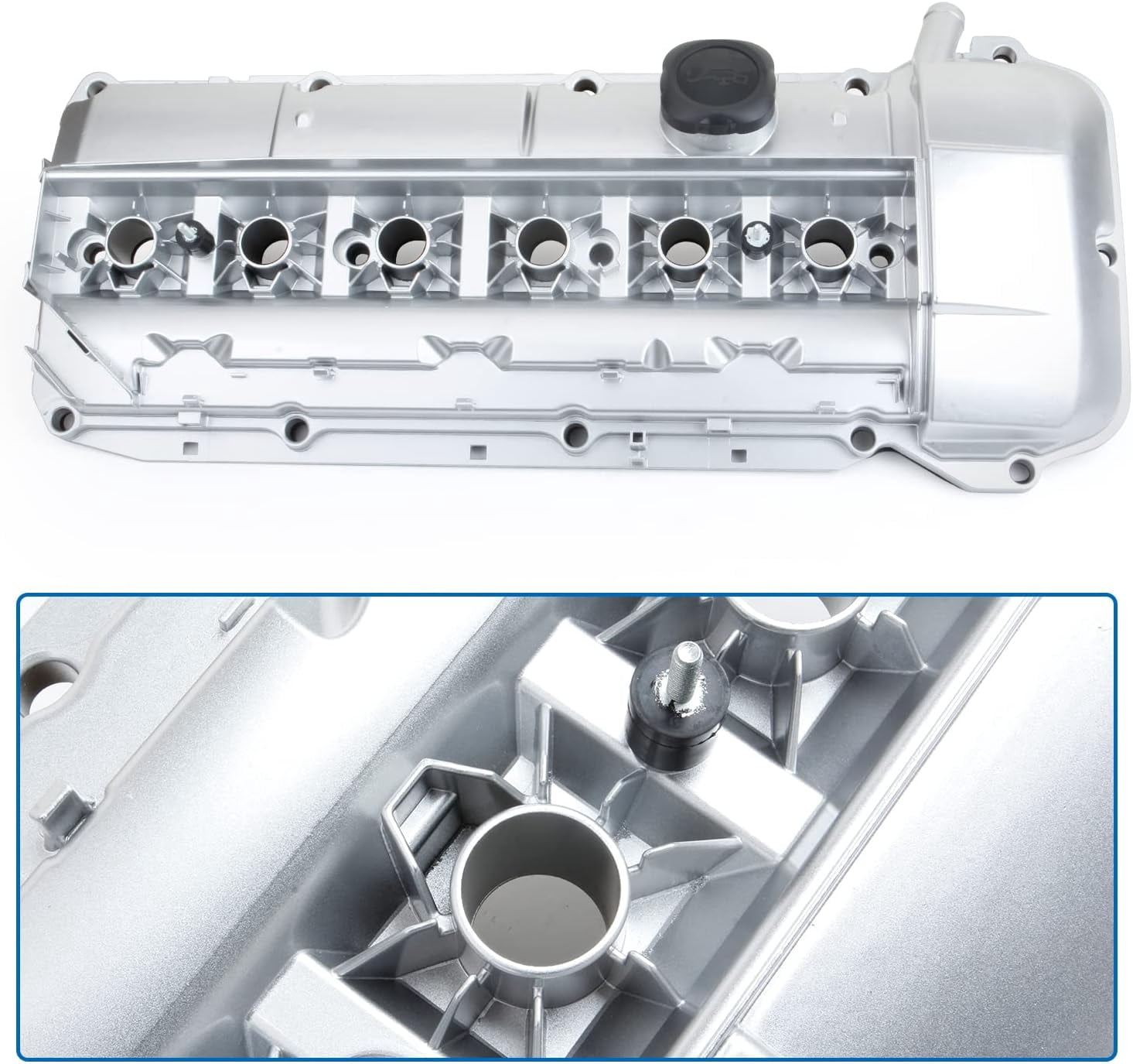MITZONE Upgrade Aluminum Valve Cover kit Compatible with 2002-2006 BMW X5 X3 530i 525i 325i 325ci 325xi 330i 330xi 330Ci z4 Replace 11127512839