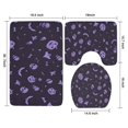 thumbnail image 3 of Purple Halloween Ghosts Skulls and Bats Bathroom Rugs Sets 3 Piece,Toilet Cover Set,Absorbent Non Slip Bathroom Mats Sets with U-Shaped Contour Rug Toilet Rug Set, 3 of 5