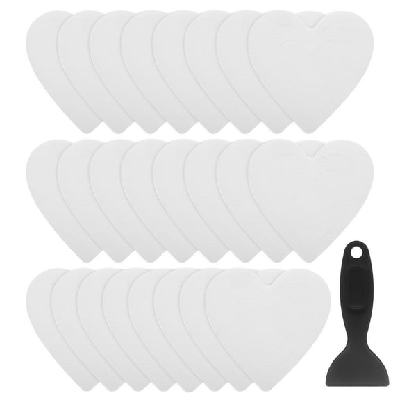 Uxcell 24pcs Non Slip Bathtub Stickers 4" Heart Style Decals with Scraper Transparent