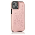 thumbnail image 3 of Compatible with iPhone 15 Case Wallet with Card Holder,Embossed Butterfly Pattern PU Leather Double Magnetic Buttons Flip Shockproof Protective Cover for iPhone 15 6.1 Inch, Rose Gold, 3 of 9