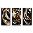thumbnail image 2 of Designart "Black White Gold Swirl Liquid Dimension III" Abstract Spirals Framed Wall Art Set Of 3 - Gold Transitional Frame Gallery Wall Set For Home Decor, 2 of 6