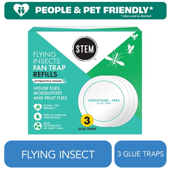 STEM Glue Trap Refill Pads for STEM Flying Insect Fan Trap Device, 3 Count