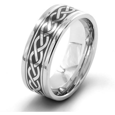 Men's Stainless Stainless Steel Laser Etched Braided Celtic Knot Ring