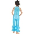 thumbnail image 4 of MSemis Kids Girls Metallic Bell-Bottom Jumpsuit for Ballet, 4 of 5