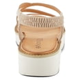 thumbnail image 3 of Patrizia Women's ZIGGED Zigzag Rhinestone Platform Stretch Back Sandals Taupe EU 40 / US 9, 3 of 5