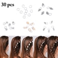 thumbnail image 1 of 30 Pcs Anneaux de Tresse de Cheveux Mini Types Assortis Bijoux de Cheveux Accessoires de Cheveux, 1 of 10