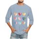 thumbnail image 5 of Camisas de Manga Larga para los Hombres Día de San Valentín Impresión Cuello Redondo Moda Casual, Mezcla de Poliéster de Lino de Algodón para Primavera Verano, 5 of 8