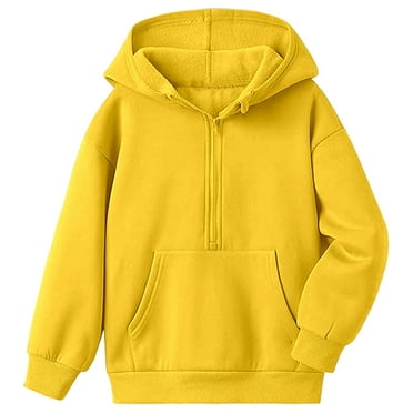 lnmuld Hoodies Solid Color Girls Zip Up Hooded Sweatshirt Long Sleeve Pullover Casual Outerwear Soft Kids Athletic Jacket for Playground School Daily Wear Comfortable Size:9-10 Years