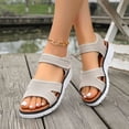 thumbnail image 3 of Rokment Athletic Orthopedic Walking Sandals for Women 2026 Comfortable Breathable Mesh Memory Foam Wedge Heels Arch Support Non Slip Work Summer Shoes Beige Size 6, 3 of 6