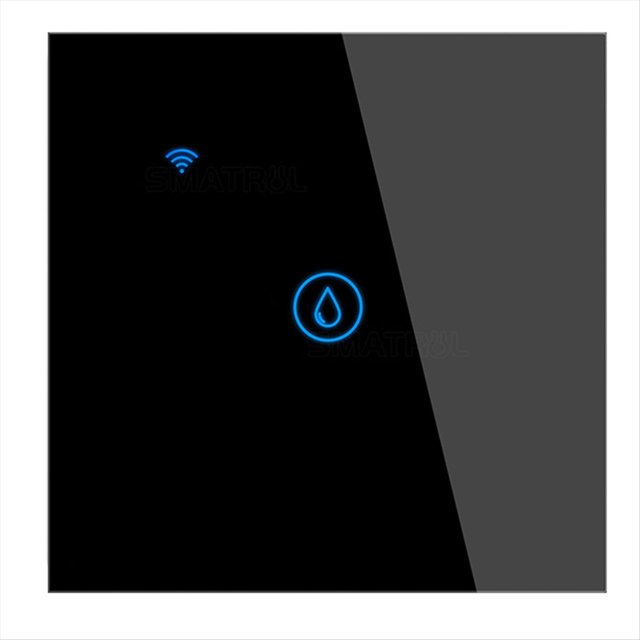 Interruptor Inteligente para Calentador de Agua con WiFi Táctil de 40 A, Temporizador con Control por Voz y Panel de Vidrio, Color Negro.