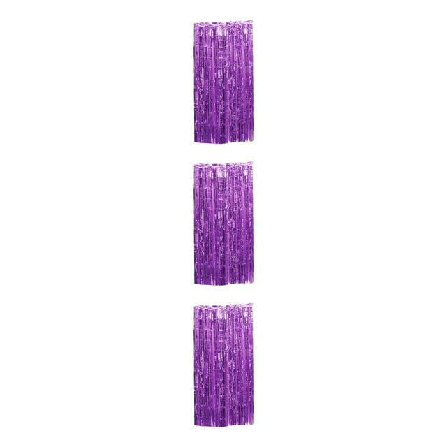 ZheElen Fond Artisanal Exquis avec Frange à Doigts pour Rideau à Pampilles, Lustre, Multiples Couleurs, Rideau à Franges en Feuille pour Fête, Rideau en Feuille Violet 9.8 Pieds 3Ensemble