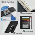 thumbnail image 4 of Leather Notebook with Pen Holder Writing Notepad Includes 100 Pages Lined Journal Blue and White Butterfly, 4 of 6